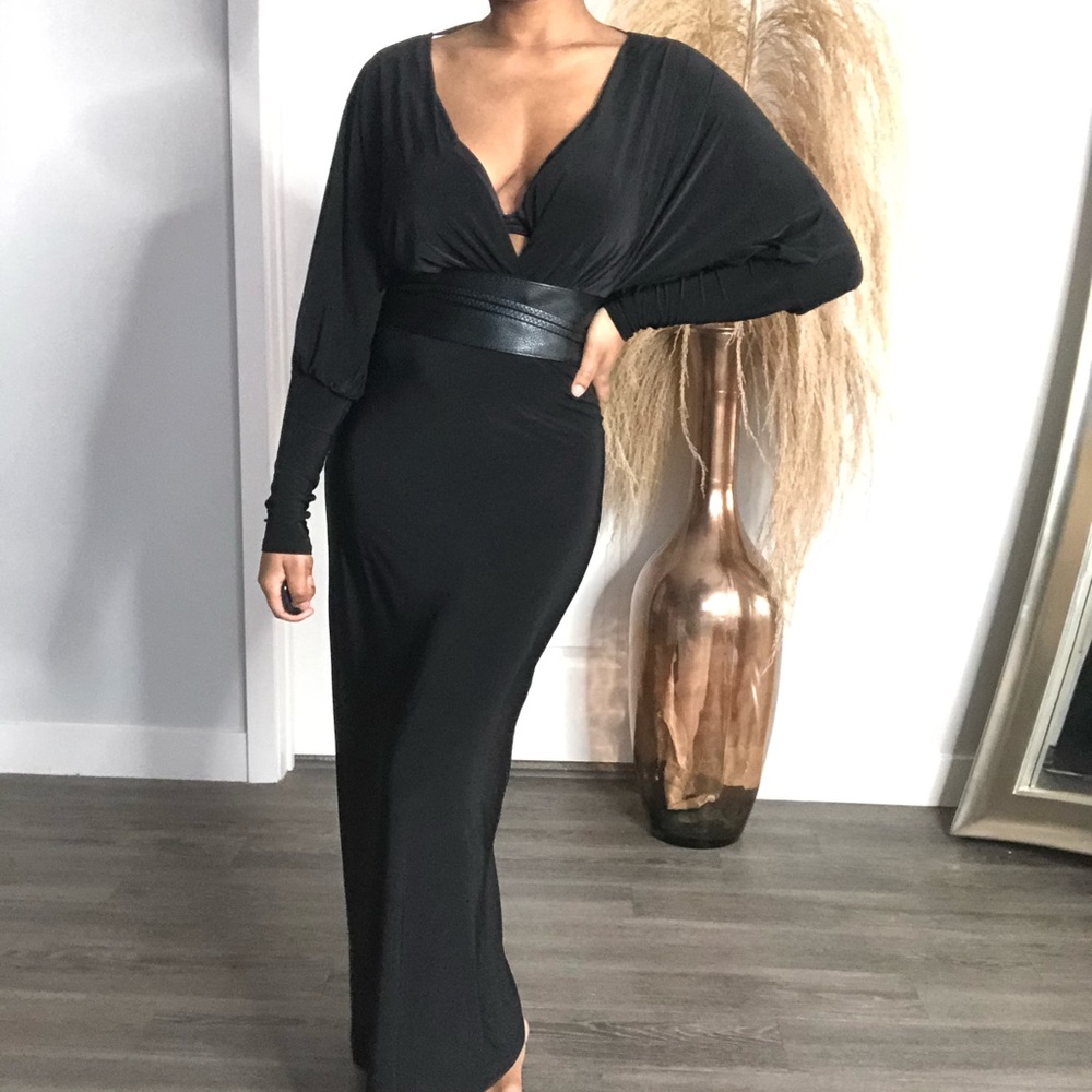 Boohoo Black maxi dress